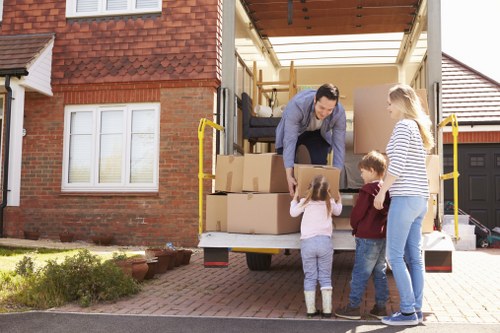 Secure student belongings and furniture prepared for local removals in Wallington