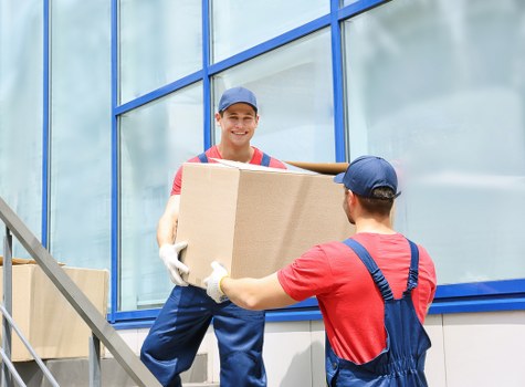 Carefully organised home move in Wallington with boxes and furniture in transit