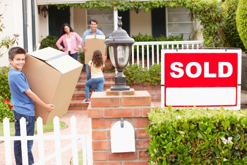 A residential move in Wallington with boxes and furniture ready to transport