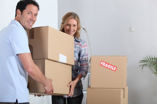 Packing office equipment for relocation in Wallington